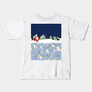 Santa and lost deers Kids T-Shirt